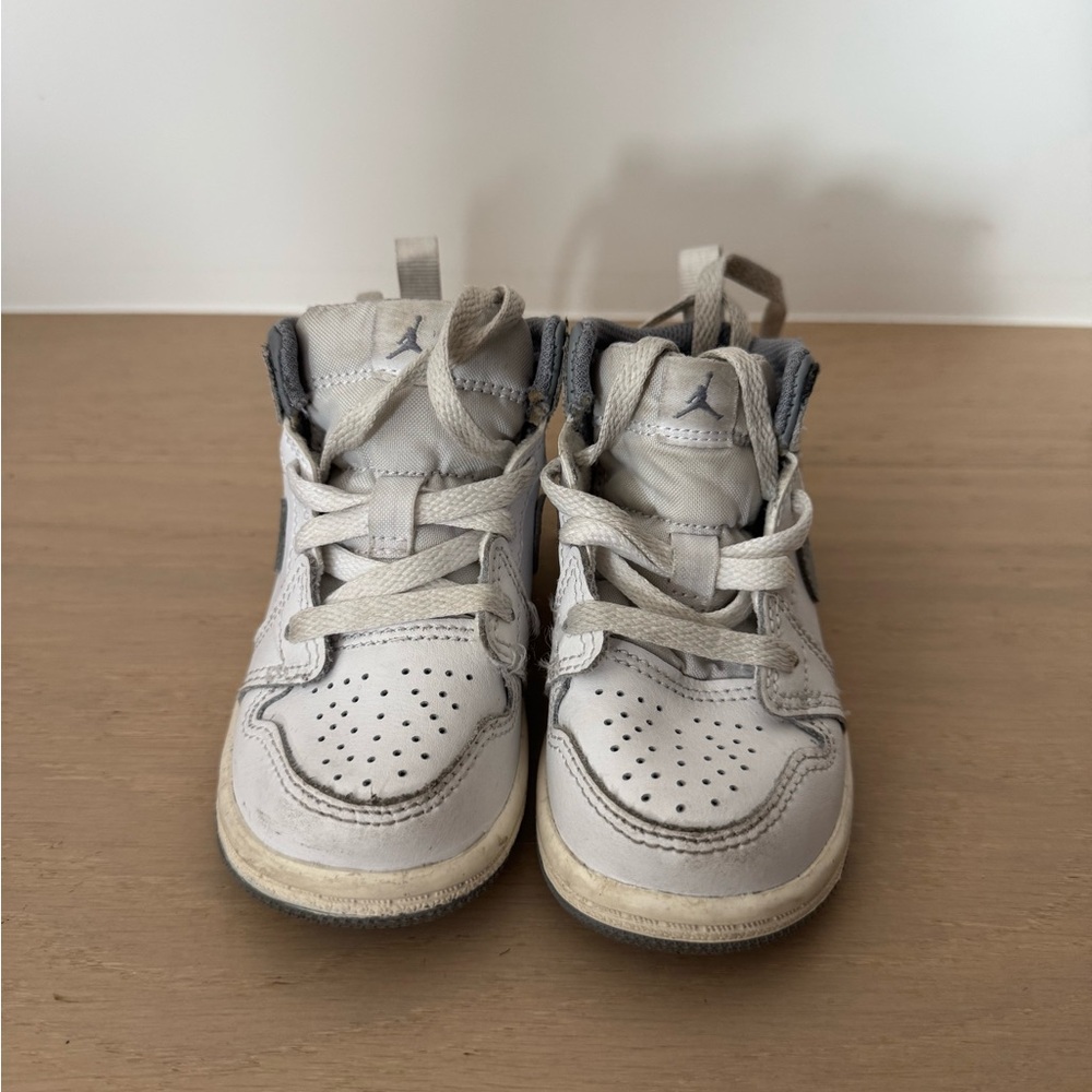 Jordan Sneakers White and Gray High-Top with Ankle Support